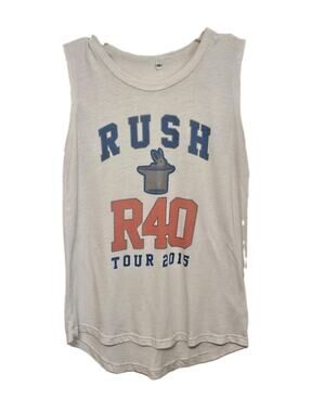 Rush R40 Tour 2015 Tank Top Womens Medium White Presto Magic Rabbit Made In USA